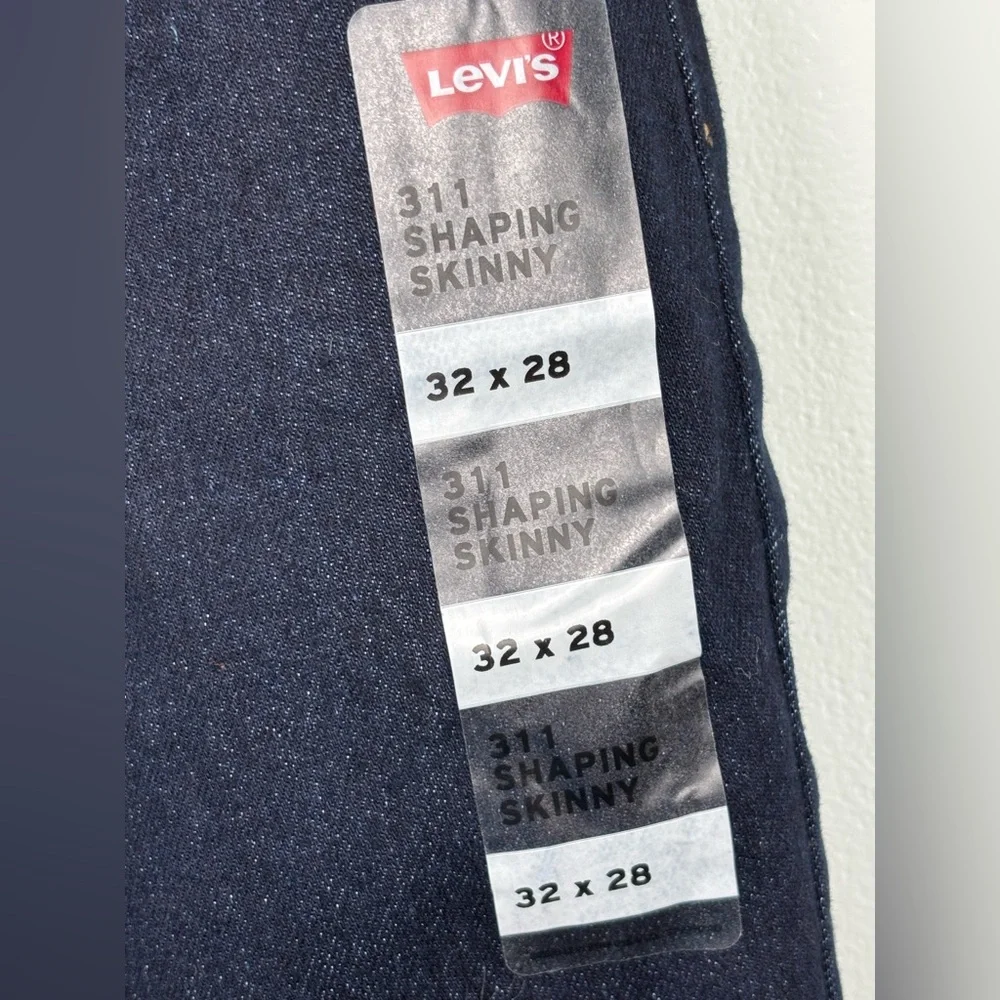 Levis 311 Shaping Skinny Jeans Womens 32x28 (33X28) Dark Wash Mid Rise Stretch - Picture 5 of 15